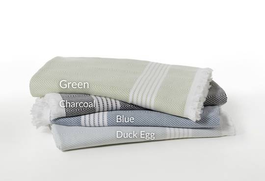 Baksana - Hampton Beach Blankets - Charcoal, Blue, Duck Egg and Green